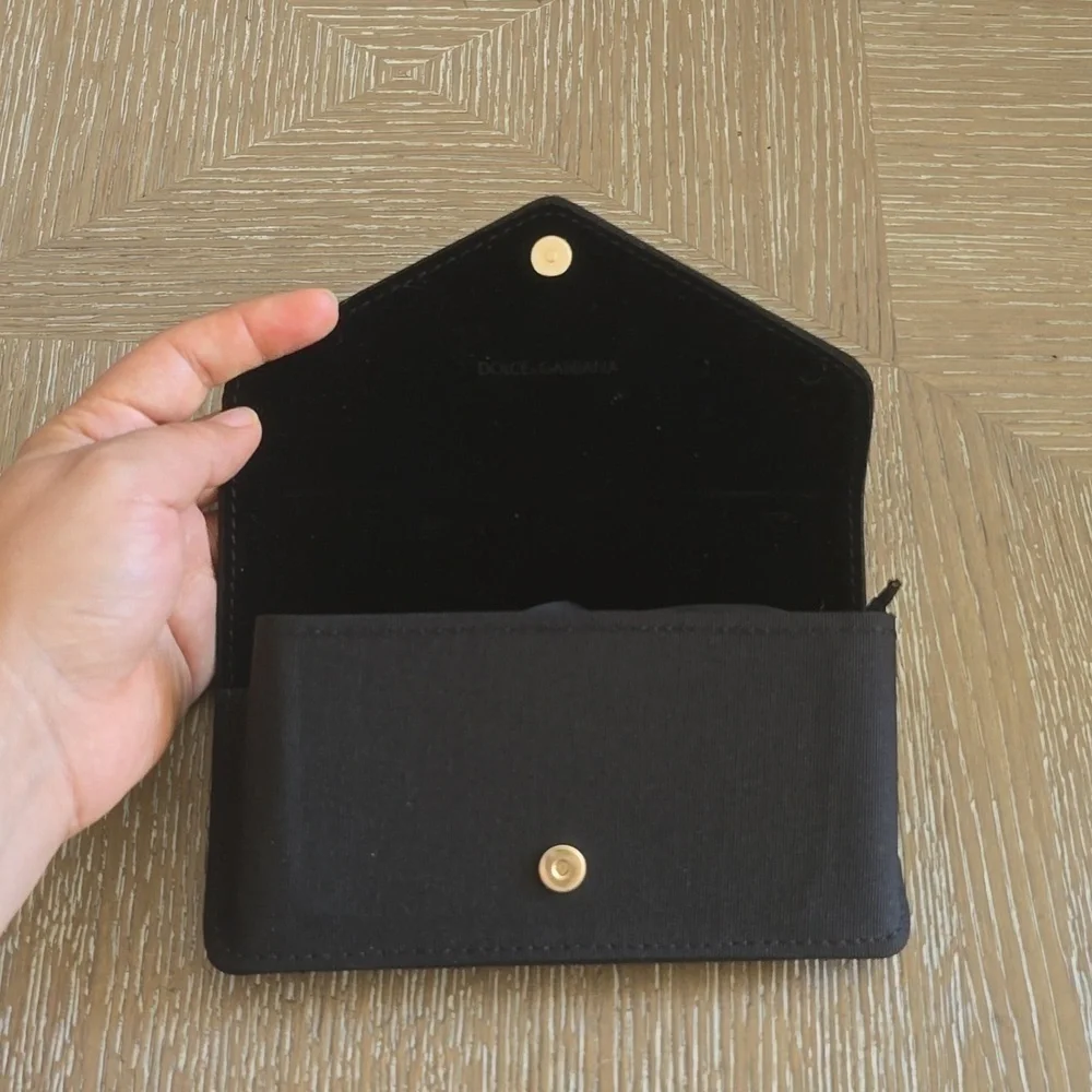 Dolce & Gabbana Black Fabric Semi-Rigid Envelope Style Eyewear Case